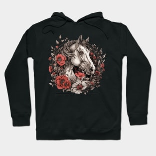 Floral Horse Design Hoodie